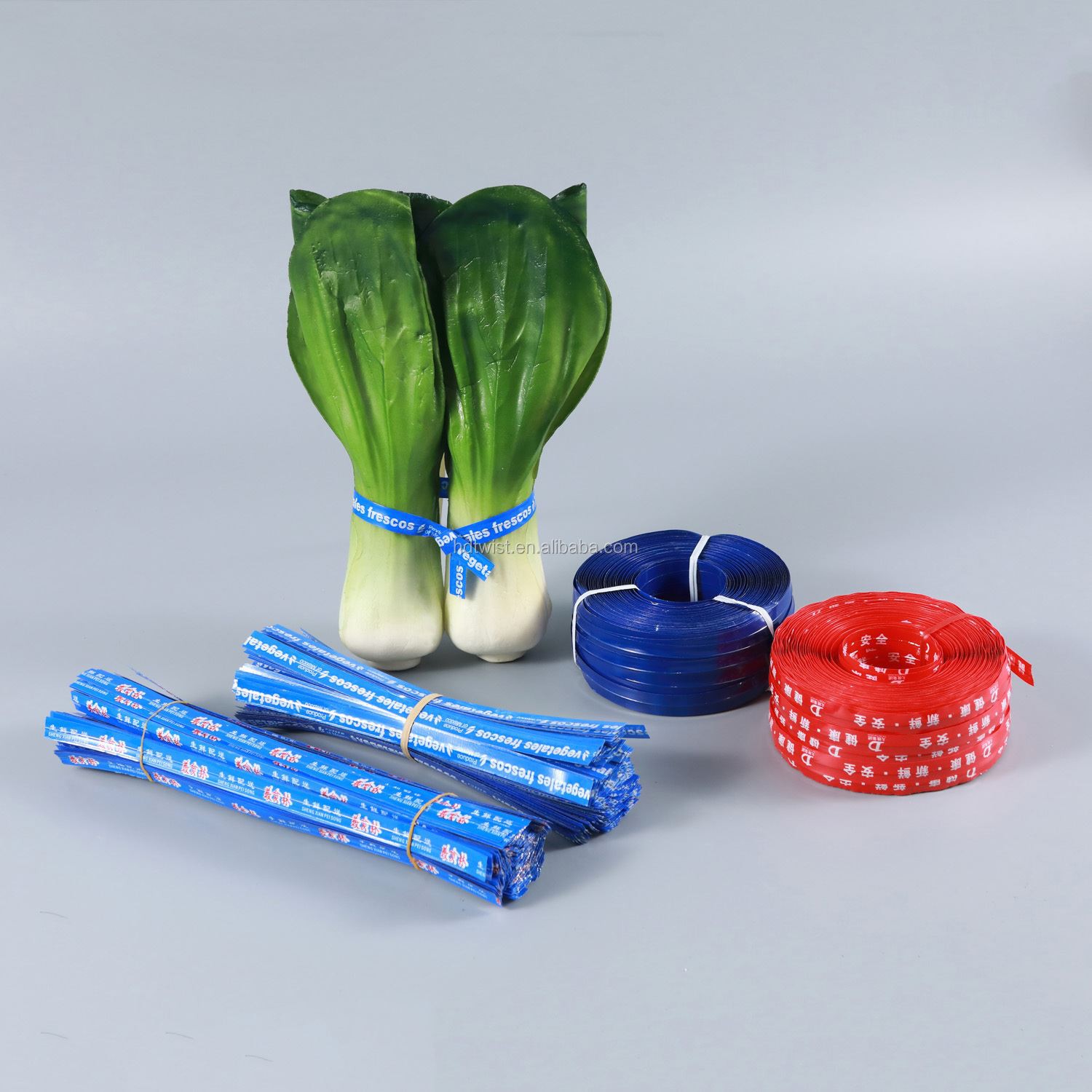 Customized paper or plastic vegetable tie or vegetable and fruit tie with label