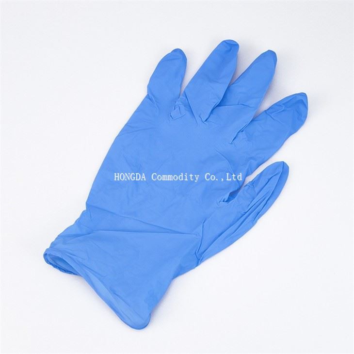 Blue And White Nitrile Exam Gloves